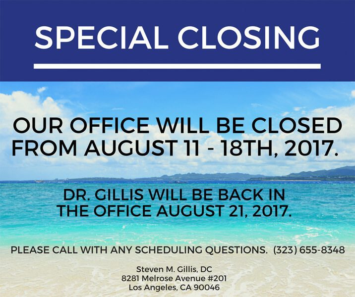 Special Closing: August 11th - 18th